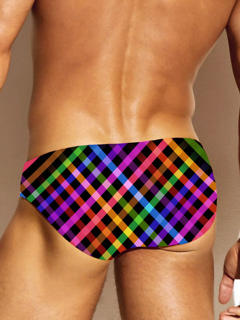 Rainbow Gradient stripes Gay Men's LGBTQ Print Underwear
