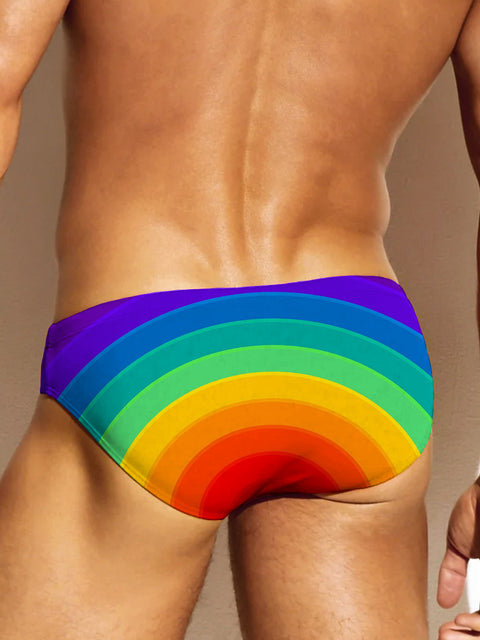 Men's Rainbow color Arc LGBTQ Gay Print Underwear