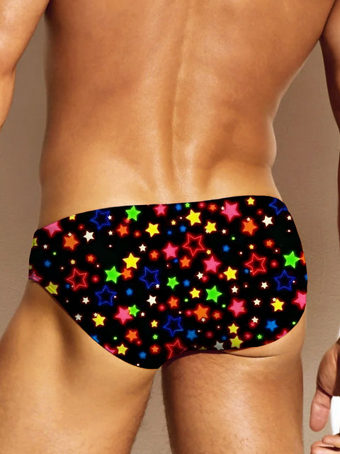 Men's Rainbow Shining star LGBTQ Gay Print Underwear