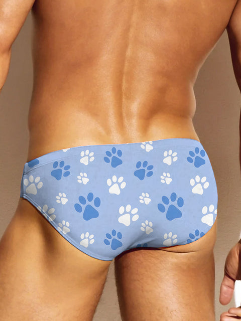 Light blue puppy Paw Rainbow Men's LGBTQ Gay Print Underwear