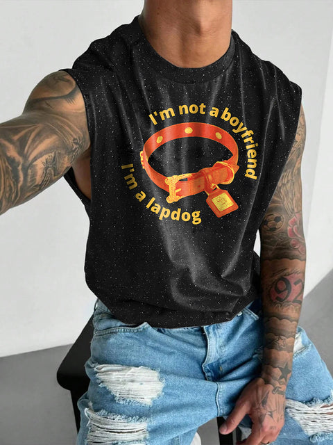 I'm a lapdog Rainbow Men's LGBTQ Gay Print Wide Shoulder Vest