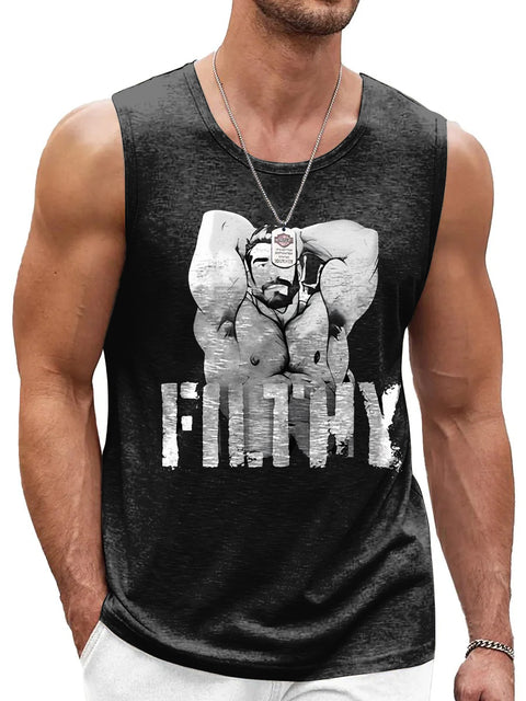 FILTHY Muscular man Rainbow Men's LGBTQ Gay Print Tank Top