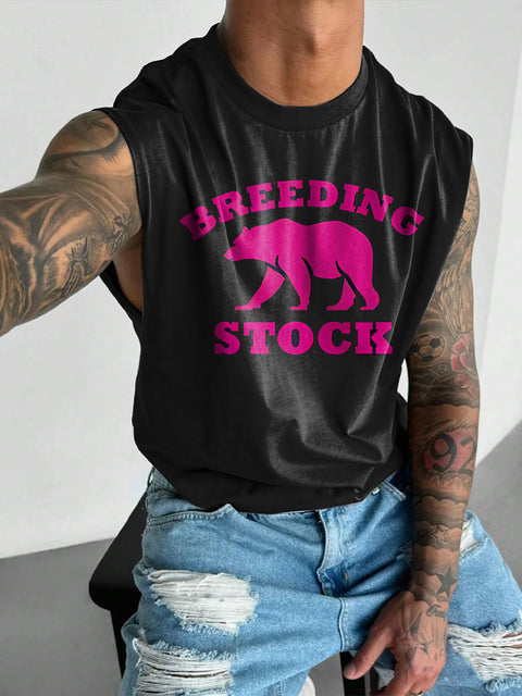 BREEDING STOCK Rainbow Men's LGBTQ Gay Print Wide Shoulder Vest