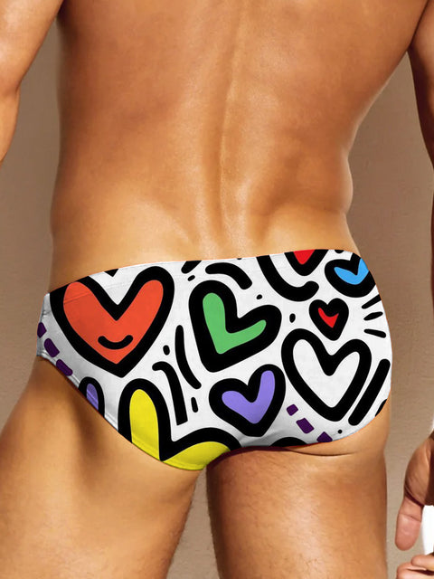 Rainbow Graffiti love Men's LGBTQ Gay Print Underwear
