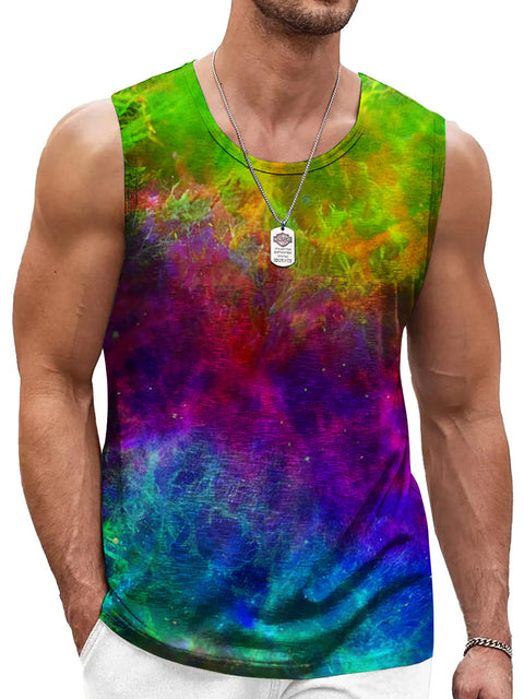 Rainbow Gradient Light and shadow Men's LGBTQ Gay Print Tank Top
