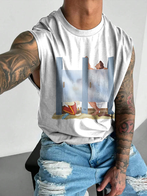 Gay Princes Rainbow Men's LGBTQ Print Wide Shoulder Vest
