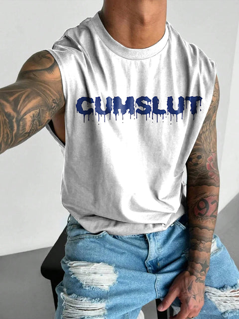 CUMSLUT Rainbow Men's LGBTQ Gay Print Wide Shoulder Vest