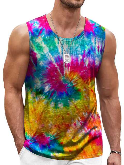 Rainbow Tie-dye Men's Gay LGBTQ Print Tank Top