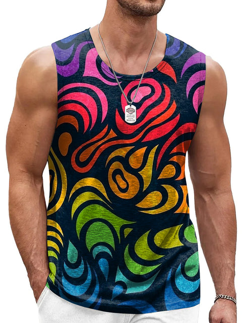 Rainbow Abstract pattern Men's Gay LGBTQ Print Tank Top