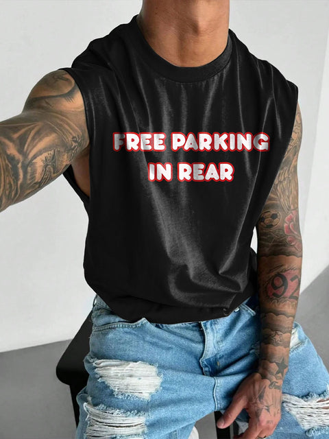 Free parking in rear Rainbow Men's Gay LGBTQ Print Wide Shoulder Vest