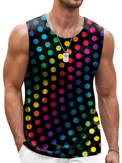 Rainbow Dot Geometry Men's Gay LGBTQ Print Tank Top