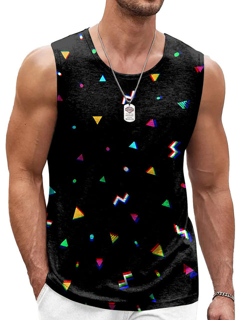 Rainbow Geometric figure Men's Gay LGBTQ Print Tank Top