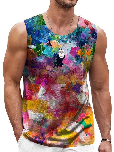 Rainbow Paint graffiti Men's Gay LGBTQ Print Tank Top