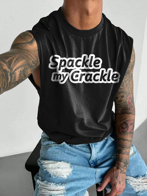 Spackle my crackle Rainbow Men's Gay LGBTQ Print Wide Shoulder Vest