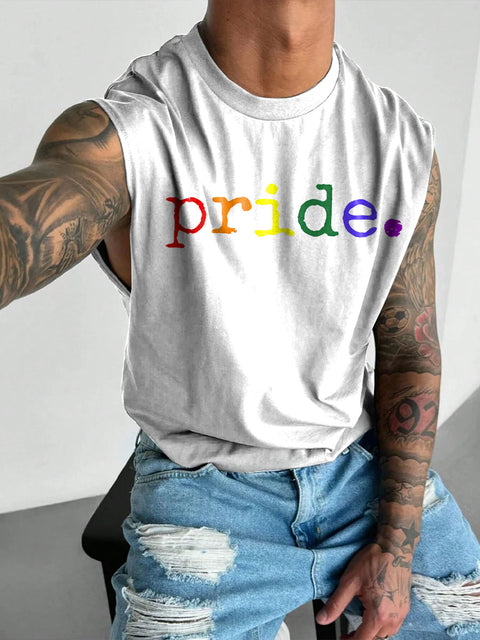 Pride Rainbow Men's Gay LGBTQ Print Wide Shoulder Vest