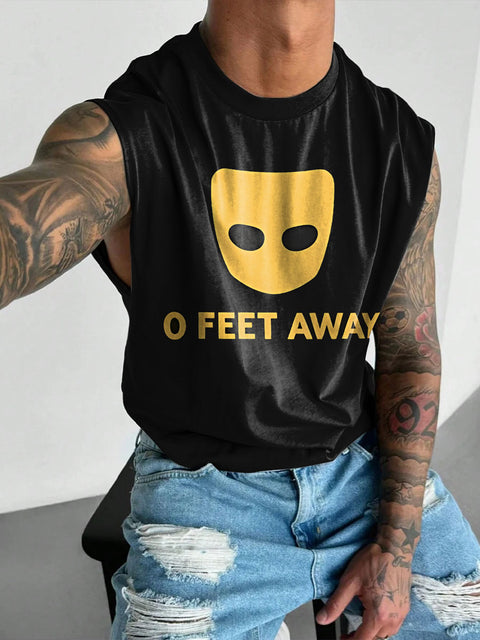 O Feet Away Funny Rainbow Men's Gay LGBTQ Print Wide Shoulder Vest