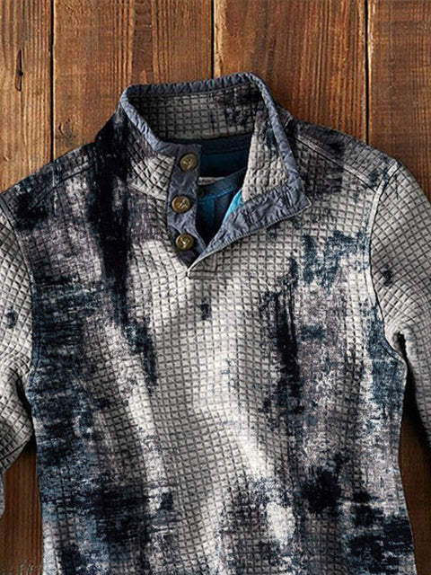 Men's Art Waffle Long Sleeves Casual Fashion Top