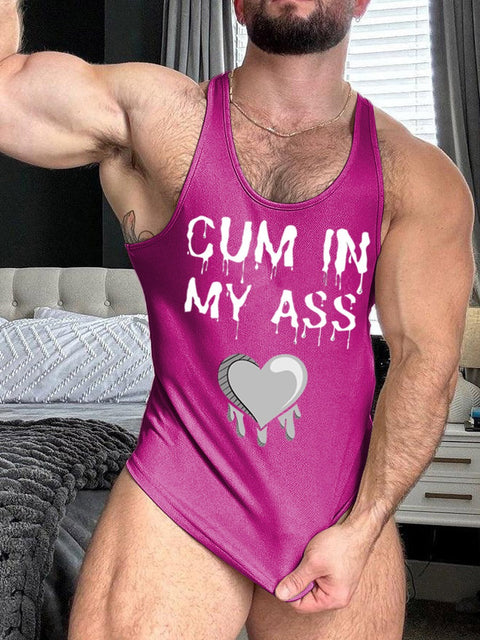 LGBT Gay Pride Cum In My Ass Print T-shirt