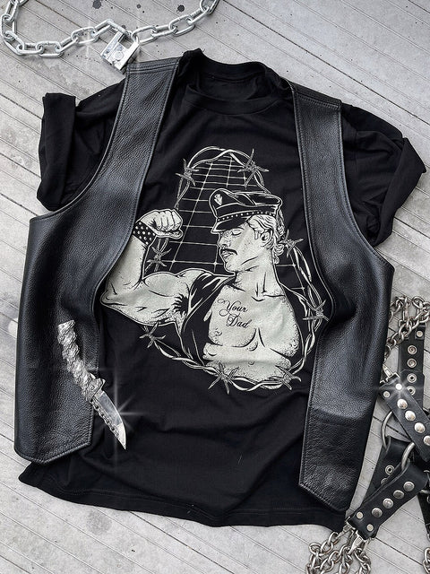 Men's Pride Leather Your Dad Print T-shirt