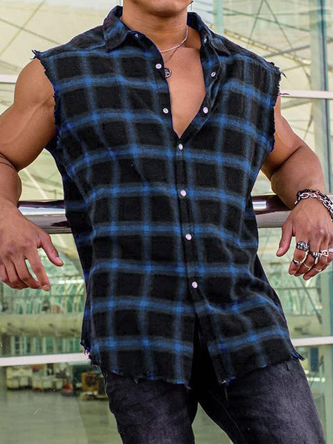 Men's Sexy Sleeveless Button-Up Shirts