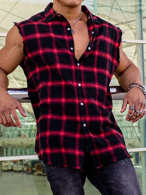 Men's Sexy Sleeveless Button-Up Shirts