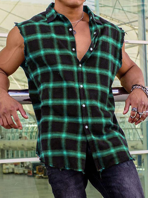 Men's Sexy Sleeveless Button-Up Shirts