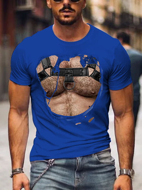Men's Leather Daddy Bear Gay LGBT Print T-Shirt