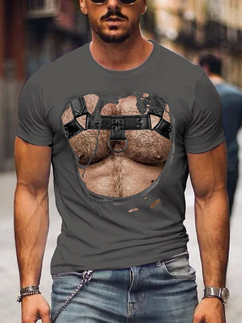 Men's Leather Daddy Bear Gay LGBT Print T-Shirt