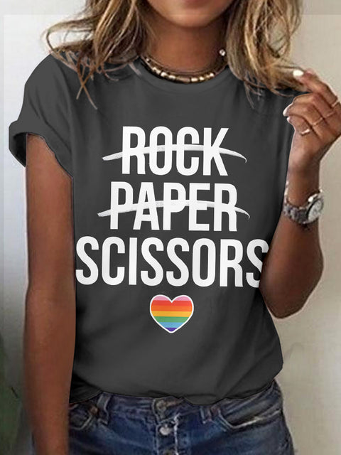 Women's LGBT Lesbian Pride Rainbow Scissors T-shirt