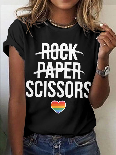 Women's LGBT Lesbian Pride Rainbow Scissors T-shirt