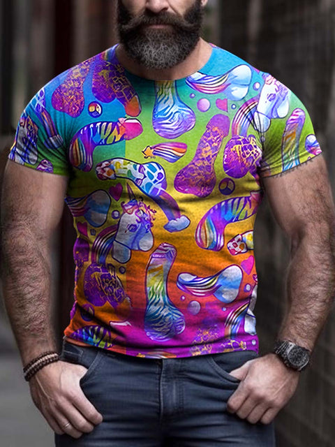 Men's Rainbow Funny Daddy Cock Lgbt Pride T-Shirt