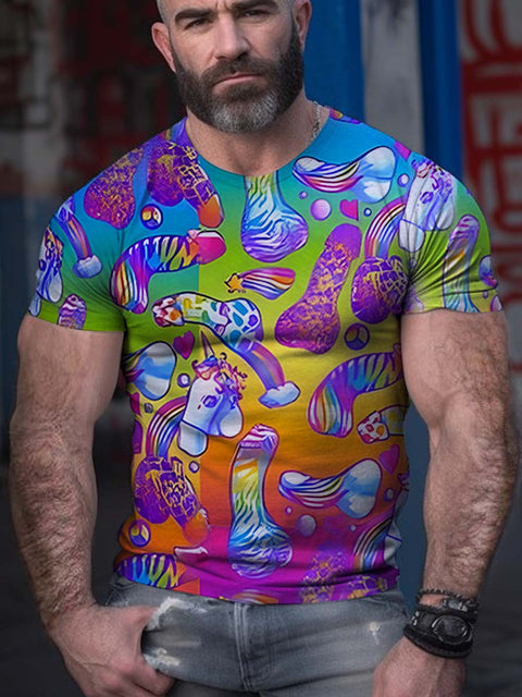 Men's Rainbow Funny Daddy Cock Lgbt Pride T-Shirt