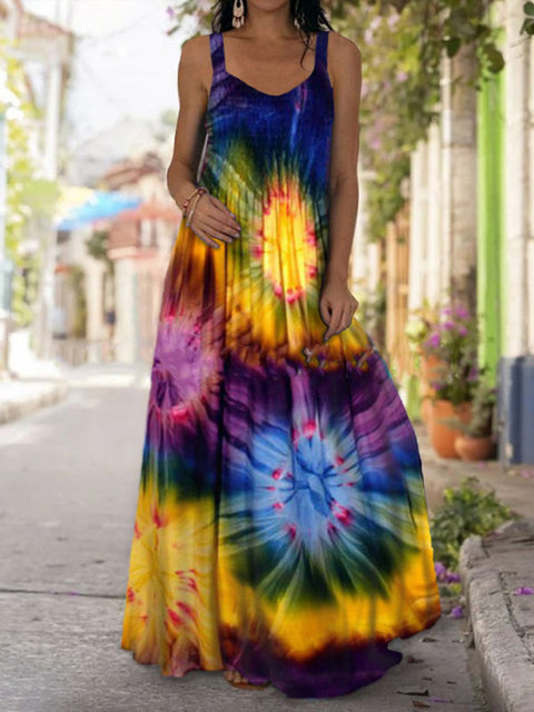 Women's Rainbow Tie-dye Art Dress