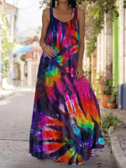 Women's Rainbow Tie-dye Art Dress