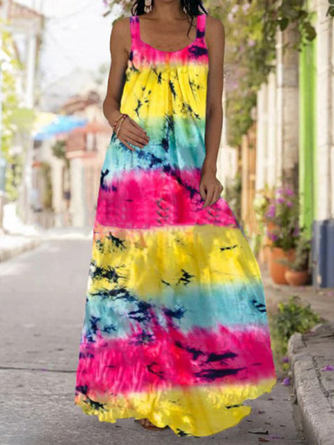 Women's Rainbow Tie-dye Art Dress