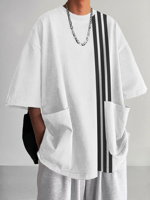 Men's Line Casual Premium Loose T-shirt