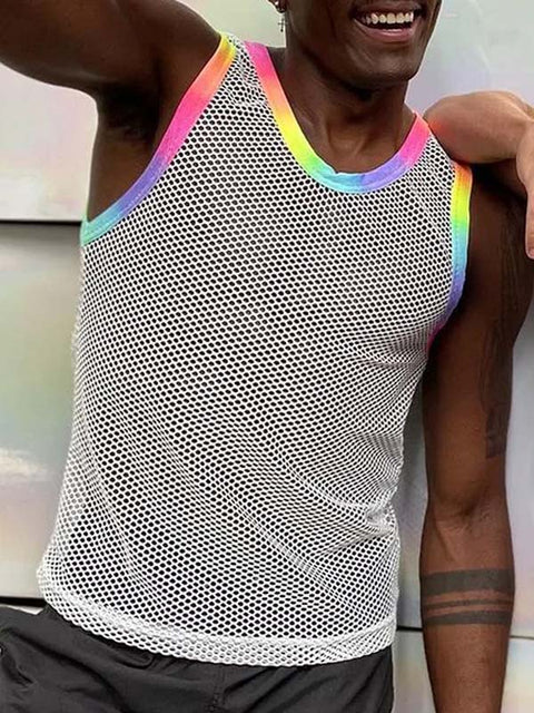 Men's Fashion Mesh Hollow Breathable Thin Top Sports Vest
