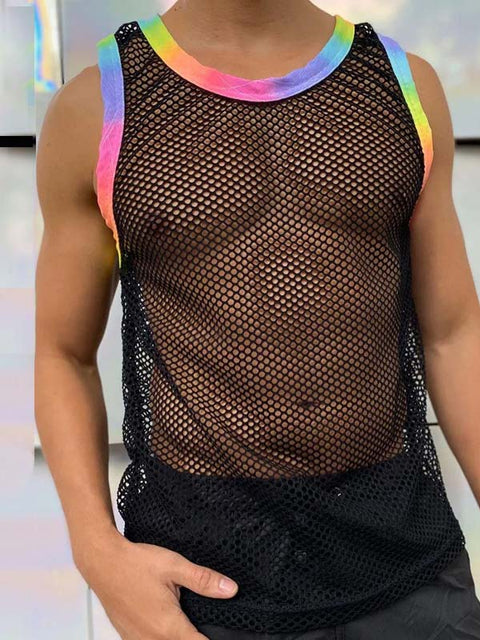 Men's Fashion Mesh Hollow Breathable Thin Top Sports Vest