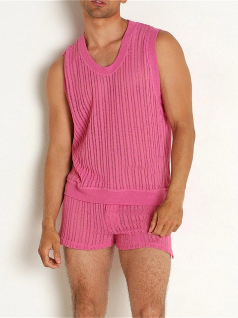 Men's Casual Tank Top Shorts Set