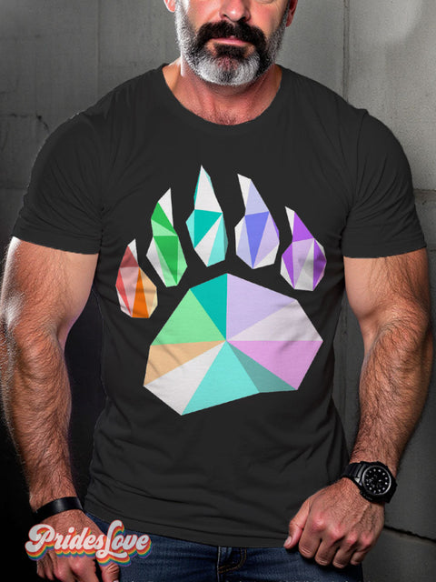 Bear Paw Colors LGBTQ Gay Print T-shirt Black / S