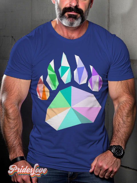 Bear Paw Colors LGBTQ Gay Print T-shirt Blue / S