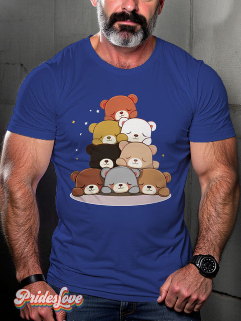 Bear Pride Community Lgbt Rainbow Gay Art Print T-Shirt Royalblue / S