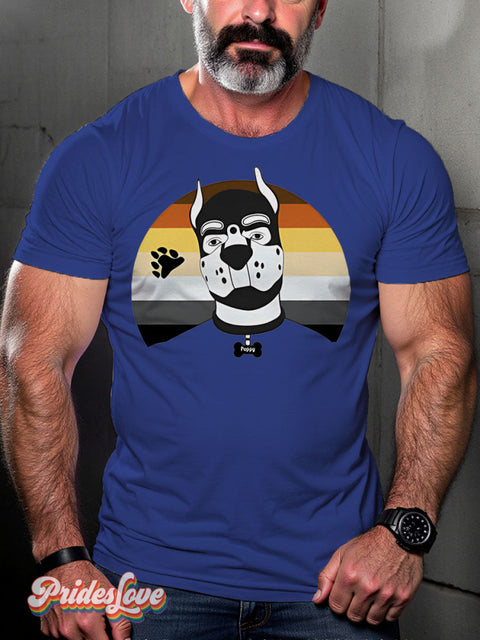 Bear Pride Pup Hood Lgbt Rainbow Gay Art Print T-Shirt Royalblue / S