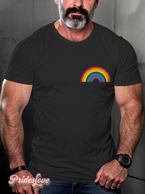 Cute Rainbow LGBTQ Gay Print T-shirt Black / S