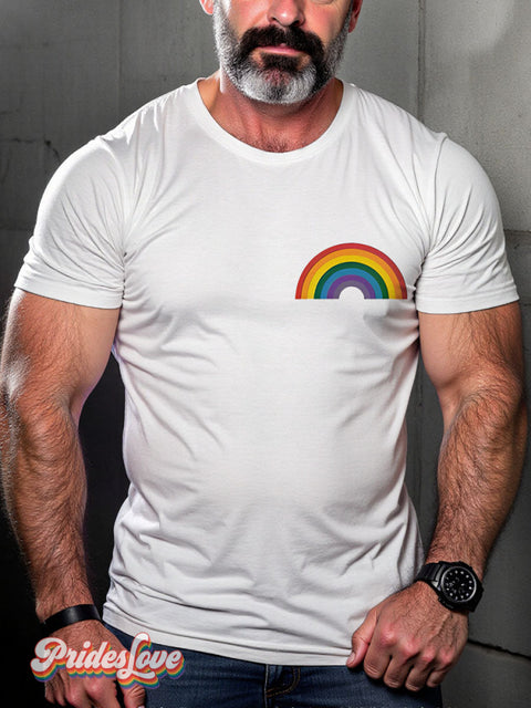 Cute Rainbow LGBTQ Gay Print T-shirt White / S