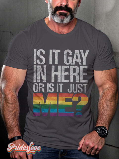 Cute Retro Rainbow Lgbtq Pride Gay Print T-Shirt Gray / S