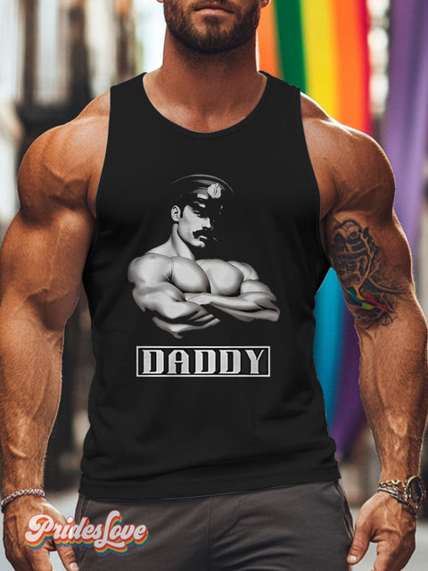 Daddy Mens Finland Style Rainbow Lgbtq Gay Print Men’s Tank Top Multicolor / S