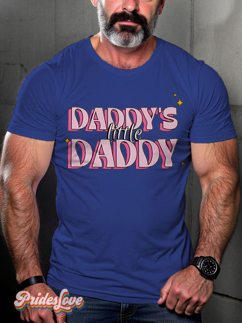 Daddy’s Little Daddy Rainbow LGBTQ Gay Print T-shirt RoyalBlue / S