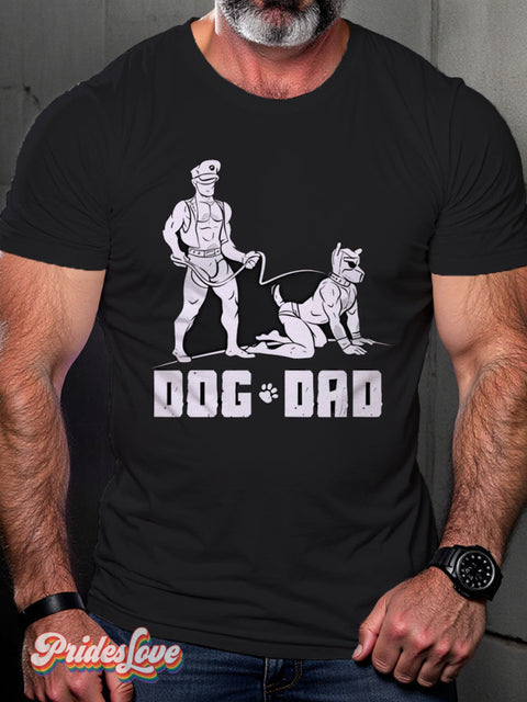 Dog Dad Rainbow LGBTQ Gay Print T-shirt Multicolor / S