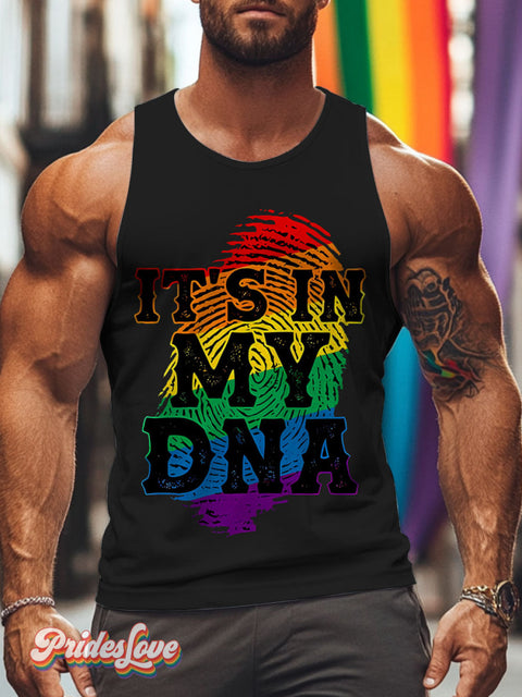 Fingerprint Lgbt Rainbow Gay Print Men’s Tank Top Multicolor / S